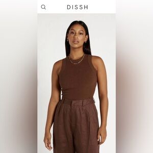 DISSH JOSIE CHOCOLATE KNIT TOP - CHOCOLATE